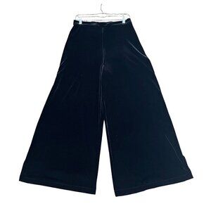 ST. JOHN Evening Black velvet wide leg pants Size 12 party holliday winter